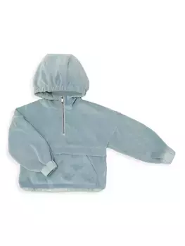 Толстовка Little Kid's & Kid's Camicia с молнией до половины Moncler, синий