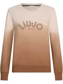 Толстовка LIU JO, украшенная стразами, коричневый