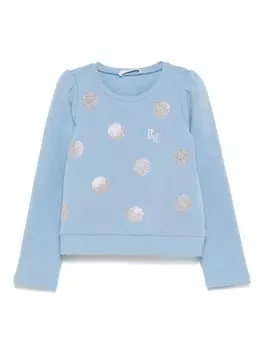 Толстовка LIU JO в горошек, украшенная кристаллами, синий