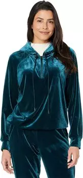 Толстовка Liverpool Los Angeles Hooded Stretch Velvet Raglan Zip Popover, цвет Dark Teal
