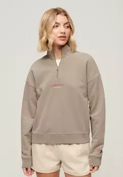 Толстовка LOGO BOXY HALF ZIP Superdry, бежевый