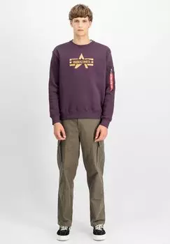 Толстовка LOGO EDGE CREWNECK Alpha Industries, фиолетовый