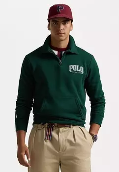 Толстовка LOGO FLEECE QUARTER-ZIP SWEATSHIRT Ralph Lauren, темно-зеленый