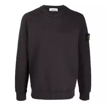 Толстовка logo patch sweatshirt 'black' Stone Island, черный