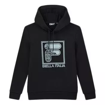 Толстовка logo pattern printing drawstring black Fila, черный