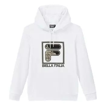 Толстовка logo pattern printing drawstring white Fila, белый