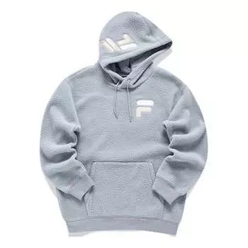 Толстовка logo printed fleece hoodie 'grey white' Fila Fusion, серый