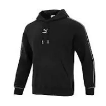 Толстовка logo printed hoodie 'black white' Puma, черный
