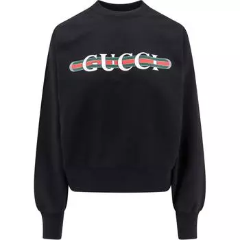 Толстовка Logo Printed Jersey Sweatshirt GUCCI, черный