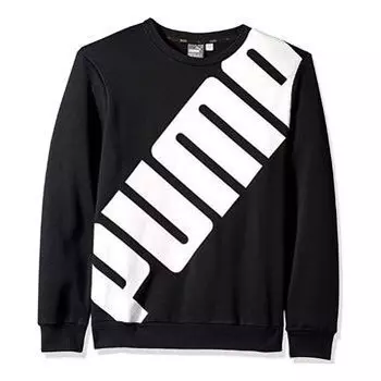 Толстовка logo printed sports pullover fleece black Puma, черный