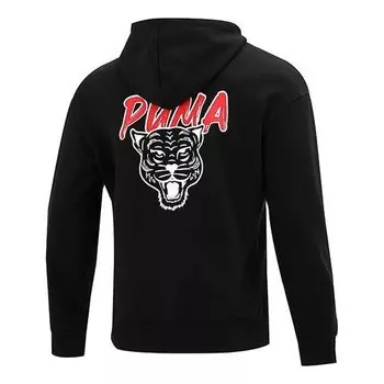 Толстовка logo printing round-neck sweatshirt black Puma, черный