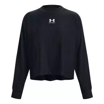 Толстовка logo rival terry oversized crew 'black' Under Armour, черный