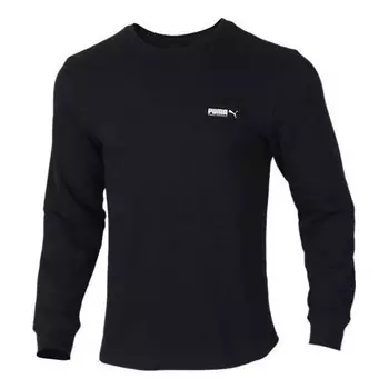Толстовка logo round neck pullover black Puma, черный