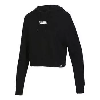 Толстовка logo short hoodie 'black' Puma, черный