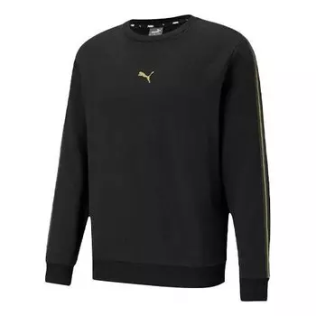 Толстовка logo solid color fleece lined casual round neck black Puma, черный