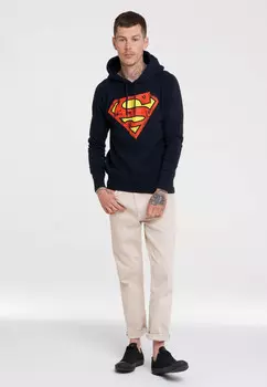 Толстовка Logoshirt Kapuzenpullover DC – Superman Logo, темно-синий