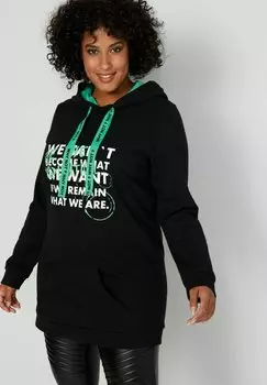 Толстовка Long- Schrift-Druck Kapuze Mit Futter Langarm Angel of Style, цвет schwarz