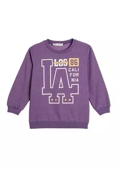Толстовка LONG SLEEVE CREW NECK PRINTED DETAIL Koton, цвет purple