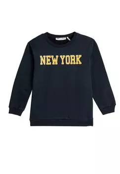 Толстовка LONG SLEEVE CREW NECK PRINTED DETAIL BRUSHED INTERIOR Koton, цвет navy
