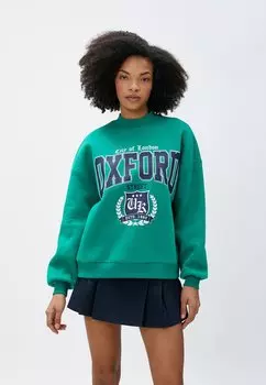 Толстовка Long Sleeve Printed High Neck Varsity Koton, зеленый