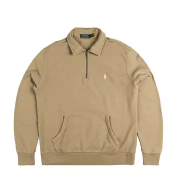 Толстовка loopback-fleece quarter-zip sweatshirt Polo Ralph Lauren, хаки
