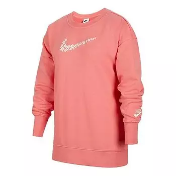 Толстовка loose casual pullover long sleeves girls pink Nike, розовый