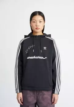 Толстовка LOOSE CUTLINE HOODIE adidas Originals, цвет black
