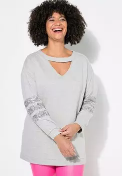 Толстовка LOOSE FIT CUTOUT PAILLETTEN Angel of Style, светло-серый