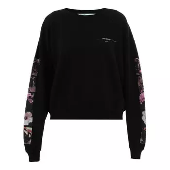 Толстовка loose flowers printing black Off-White, черный