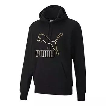 Толстовка loose printed hooded fleece black Puma, черный