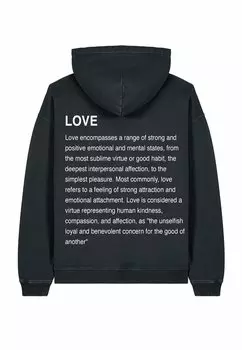 Толстовка LOVE DEFINITION BACK PRINT VINTAGE - Hoodie Mira Paris, металлик черный