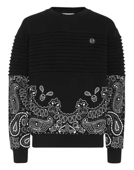 Толстовка LS Пейсли Бандана Philipp Plein, черный