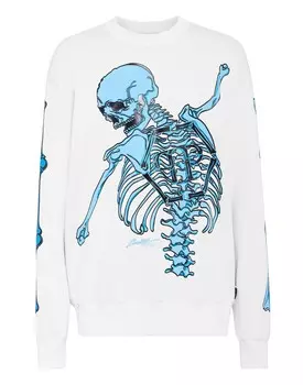 Толстовка LS Скелет Philipp Plein, цвет Cream