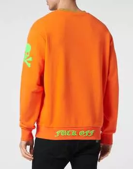 Толстовка LS Skull&Bones PHILIPP PLEIN, цвет orange fluo