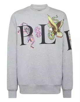 Толстовка LS Тату Philipp Plein, серый