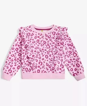 Толстовка Lucy с леопардовыми рюшами для маленьких девочек Epic Threads, розовый