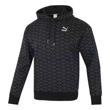 Толстовка luxe aop full print logo knit black Puma, черный