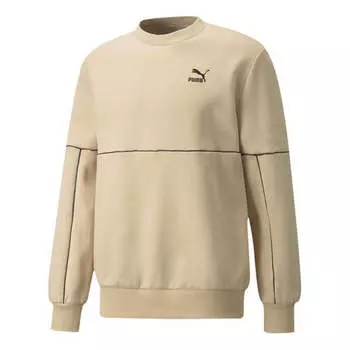 Толстовка luxe crew sweatshirt 'beige' Puma, бежевый