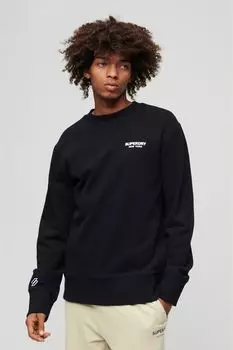 Толстовка Luxury Sport свободного кроя и круглым вырезом Superdry, черный