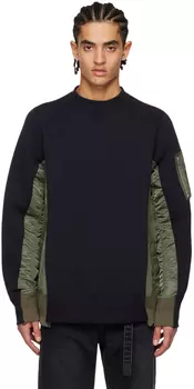 Толстовка MA-1 цвета губки темно-синего цвета и цвета хаки sacai