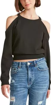 Толстовка Madden Girl Cold-Shoulder Top, черный