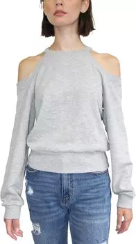 Толстовка Madden Girl Cold-Shoulder Top, серый