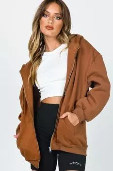 Толстовка Madmext оверсайз на молнии, коричневый