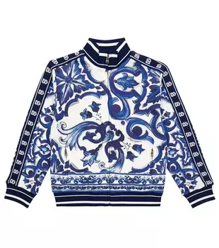 Толстовка Maiolica из хлопкового джерси Dolce&Gabbana, синий