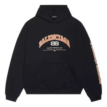Толстовка maison hoodie wide fit 'black' Balenciaga, черный