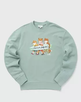 Толстовка Maison Kitsune Surfing Foxes Comfort Sweatshirt, цвет seafoam blue