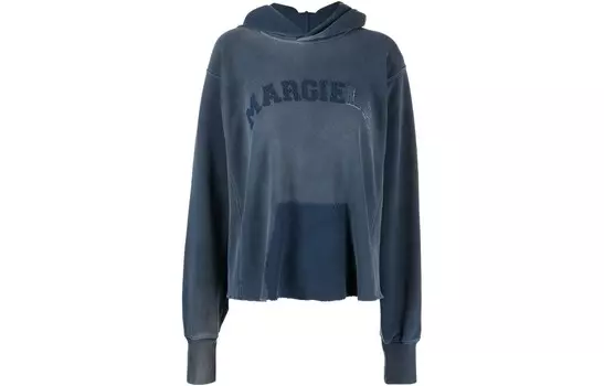 Толстовка Maison Margiela с капюшоном, серо-синий