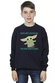 Толстовка «Мандалорец Грогу не слушает» Star Wars, темно-синий