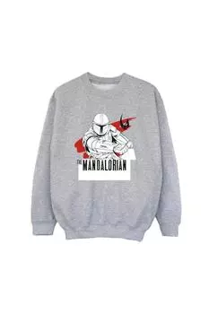 Толстовка Mandalorian Mando Shoots Star Wars, серый