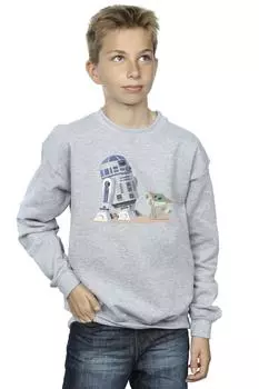 Толстовка Mandalorian R2D2 и Грогу Star Wars, серый